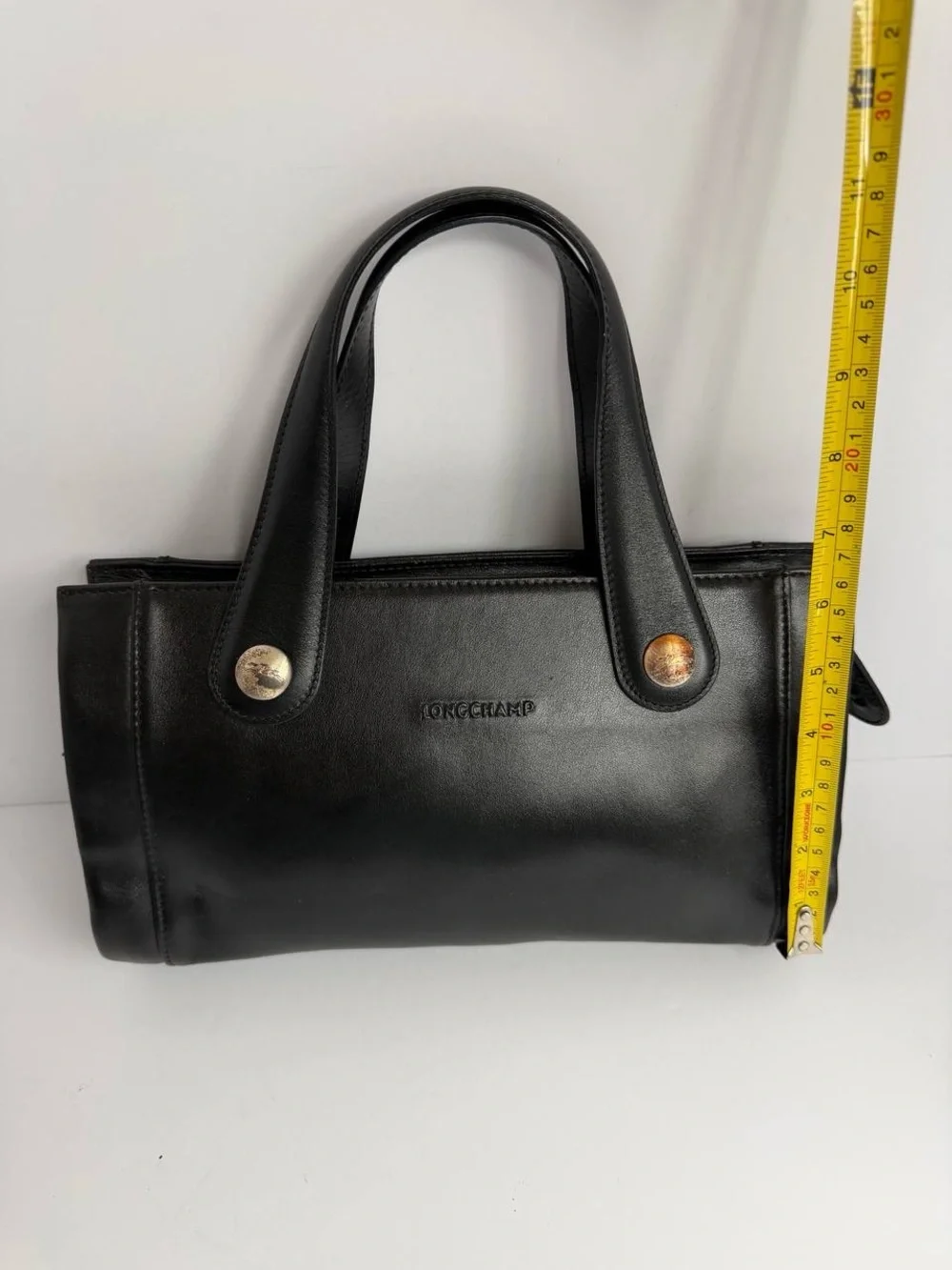 Vintage Longchamp Black Leather Handbag